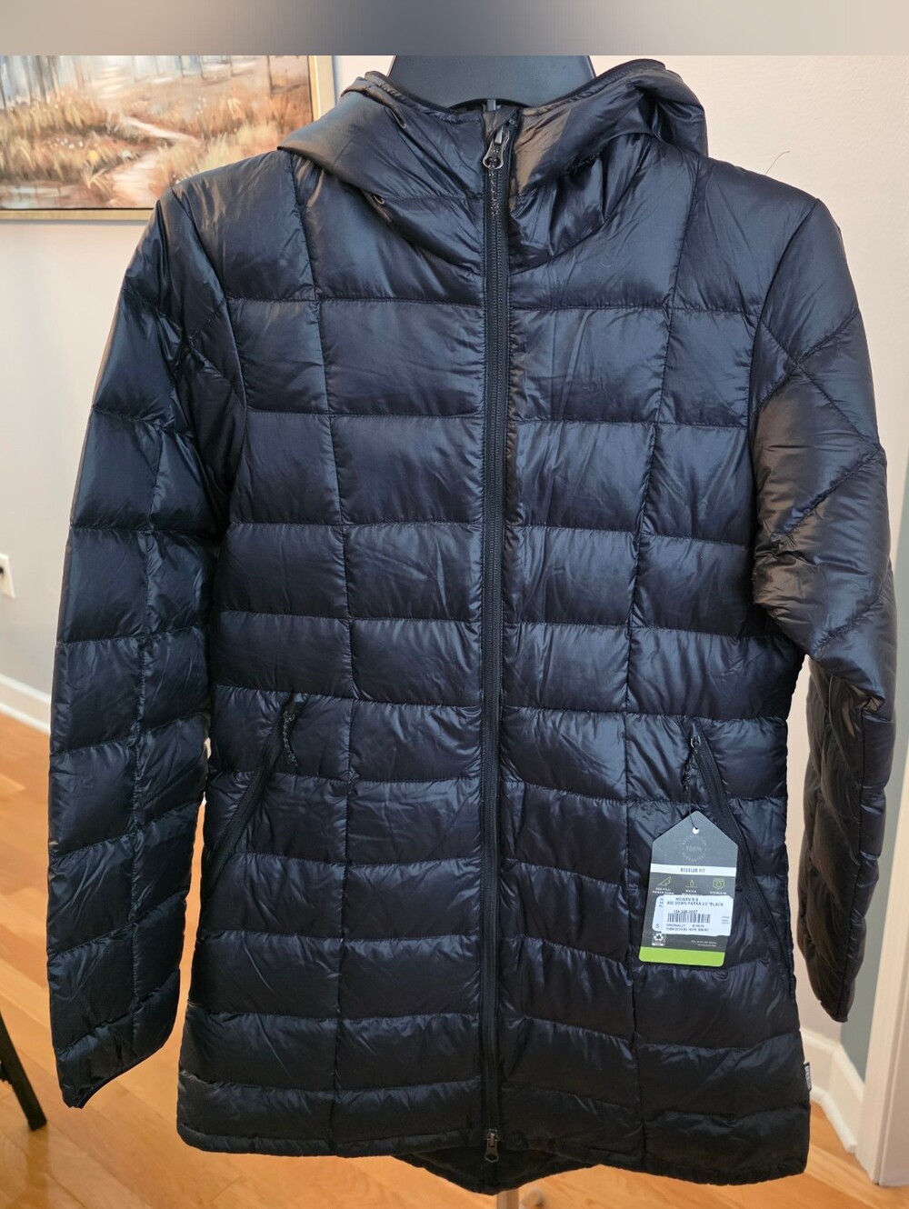 REI Co-op Black Quilted Down Puffer Jacket with Hood